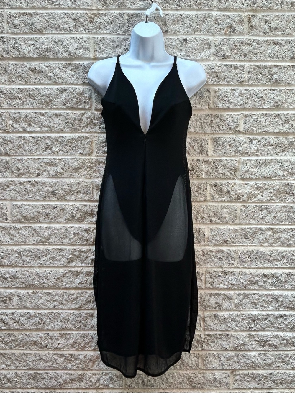 SKIMS Body Mesh Plunge Midi Dress - Picture 4 of 7